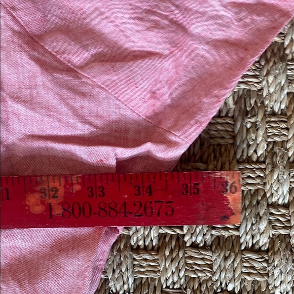 Gallego Desportes Orange Linen blend Button-Up Shirt stand Up collar 3/4 Sleeve - Picture 6 of 12